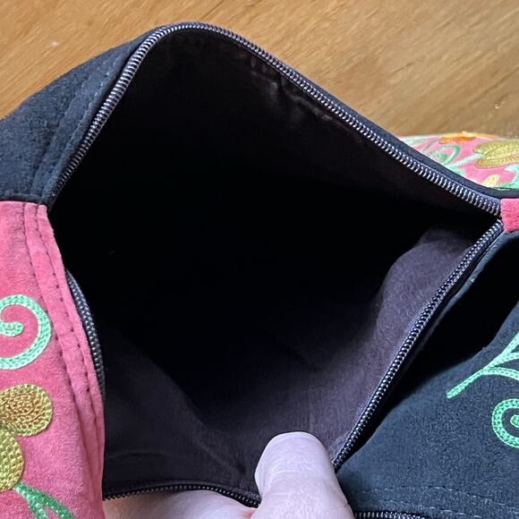 Boho Embroidered Shoulder Bag Floral Hippie Sling Hobo Purse Festival Y2K - Picture 7 of 7